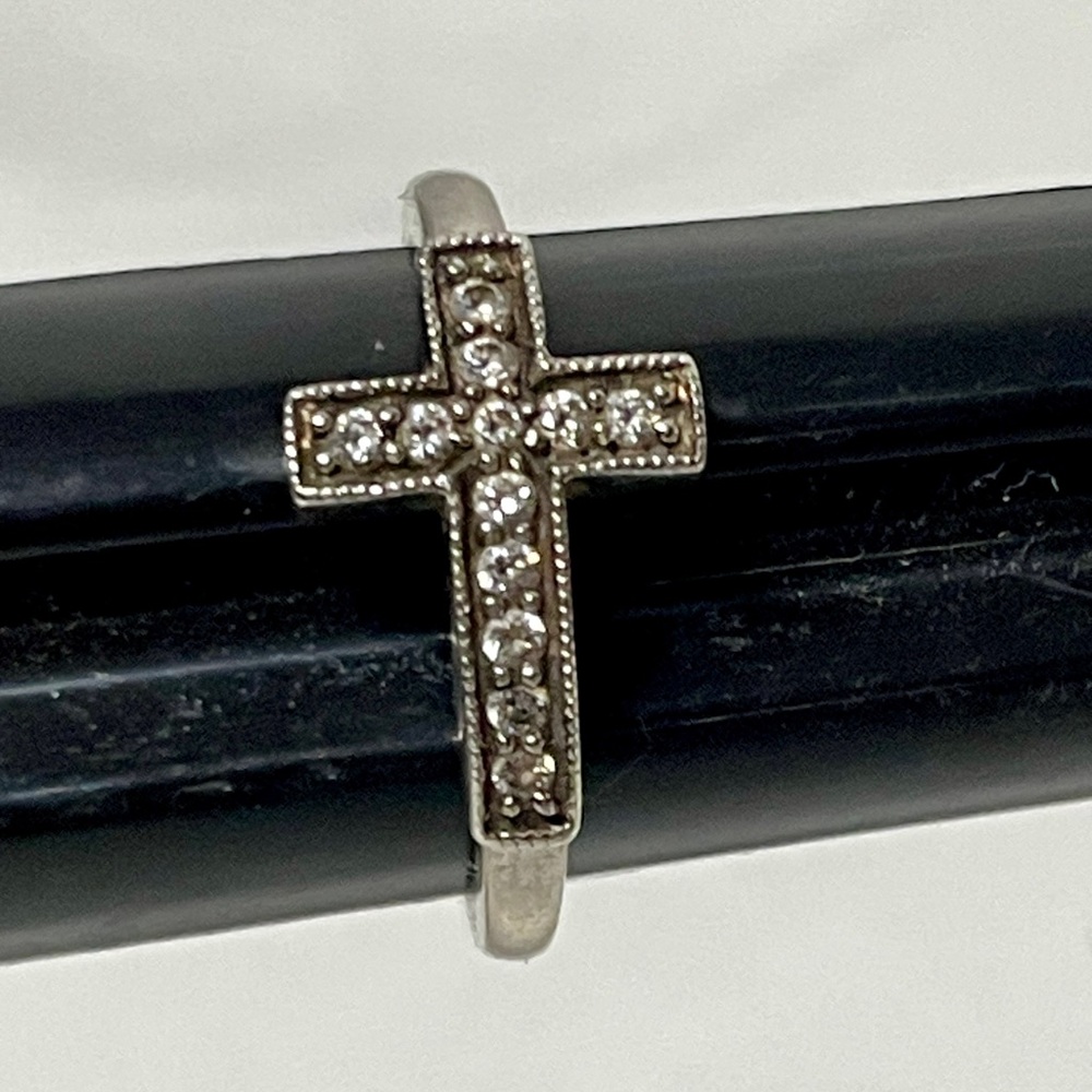 Sterling Silver Cross Ring size 6.5 weight 2.25 - Picture 4 of 6